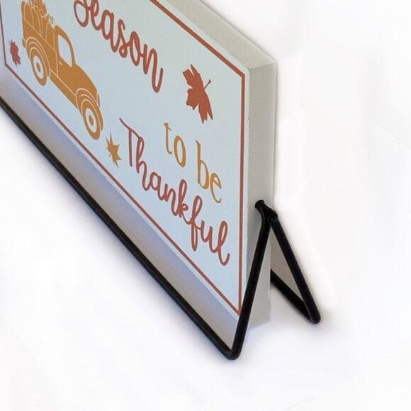 Autumn Rotating 2 Sided Sign Freestanding Table Counter Decoration Metal Stand - Picture 3 of 10